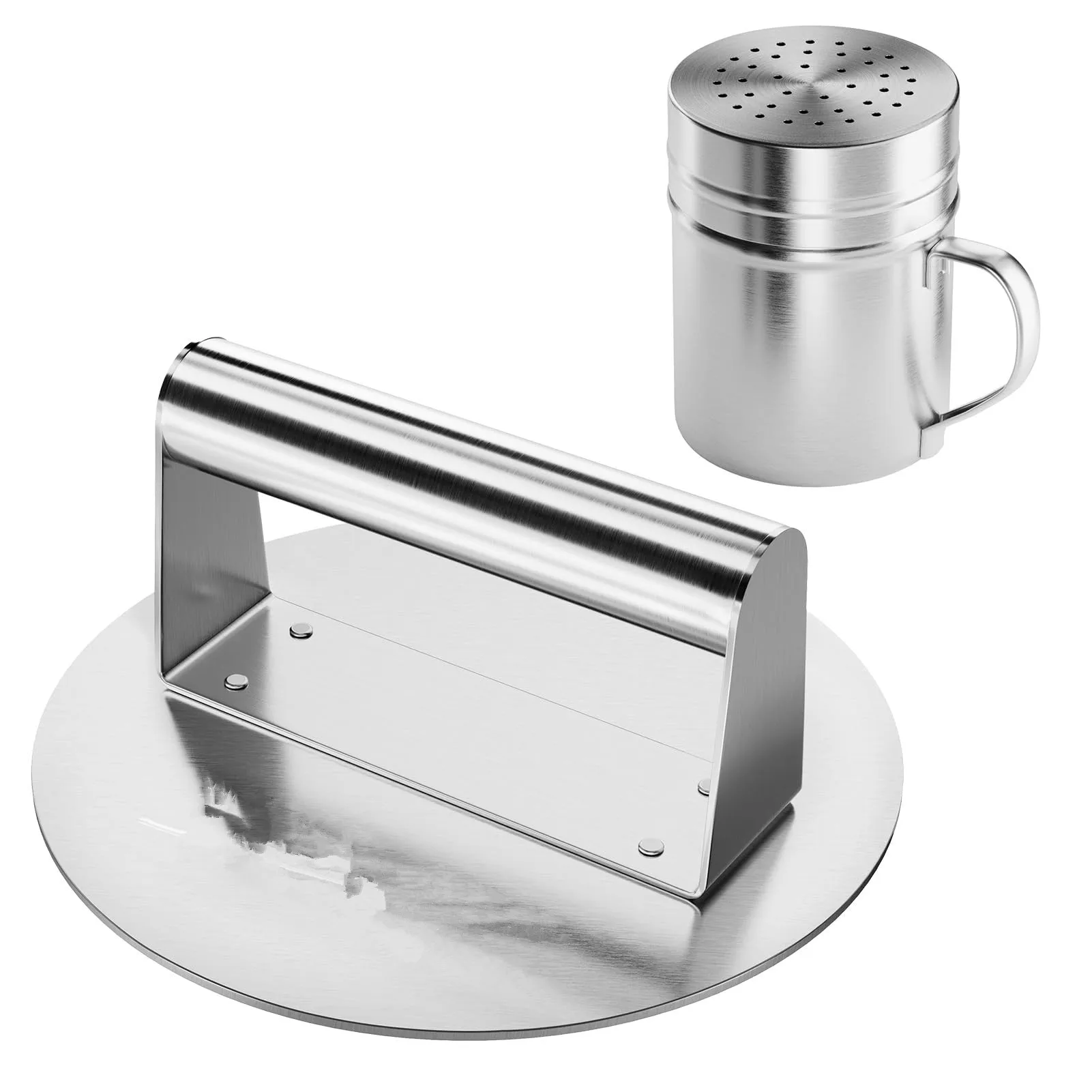 Pressa Per Hamburger In Acciaio Inossidabile 6.2 "Round Burger Smasher E Kit Shaker Per Spezie Grill Press Per Grill Barbeque Hamburger Cooking