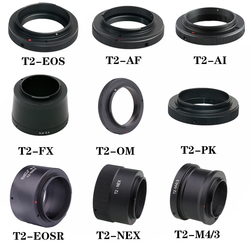 Anello Adattatore Per Fotocamera T2 Supporto In Metallo M42X0.75 Per Canon Eos Olympus M4/3 Sony Nex Eosr Pk Fx Ai