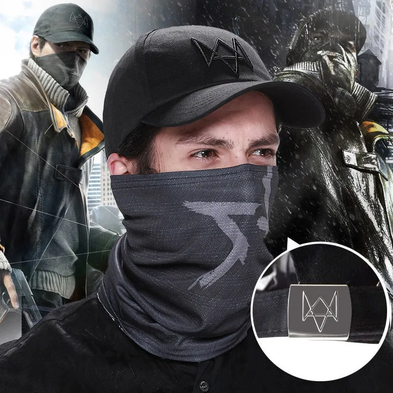 Watch Dogs Viso Maschera + Cap Cappello Aiden Pearce Costume Cosplay Sciarpa Dell'Unità Di Elaborazione Giacca Di Pelle Vestito Aiden Pearce Vento Cap