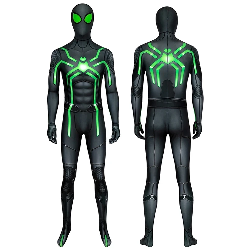 Adulto Supereroe Ps4 Stealth Big Time Spider Peter Tuta Costume Cosplay Halloween Masquerade Party Body