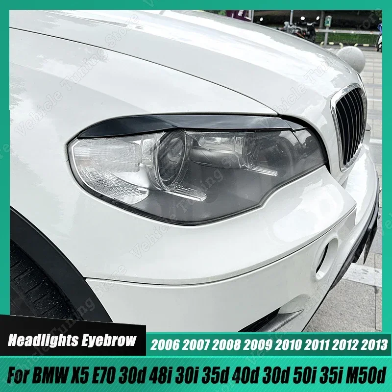 Per Bmw X5 E70 30D 48I 30I 35D 40D 30D 50I 35I M50D 2006-2013 Faro Sopracciglio Palpebra Trim Lampada Copertura Adesivo Accessori Auto