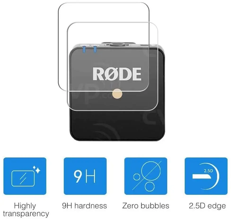 Pellicola Salvaschermo In Vetro Temperato Da 2 Pezzi Compatibile Per Rode Wireless Go Lcd Flessibile Hd Film