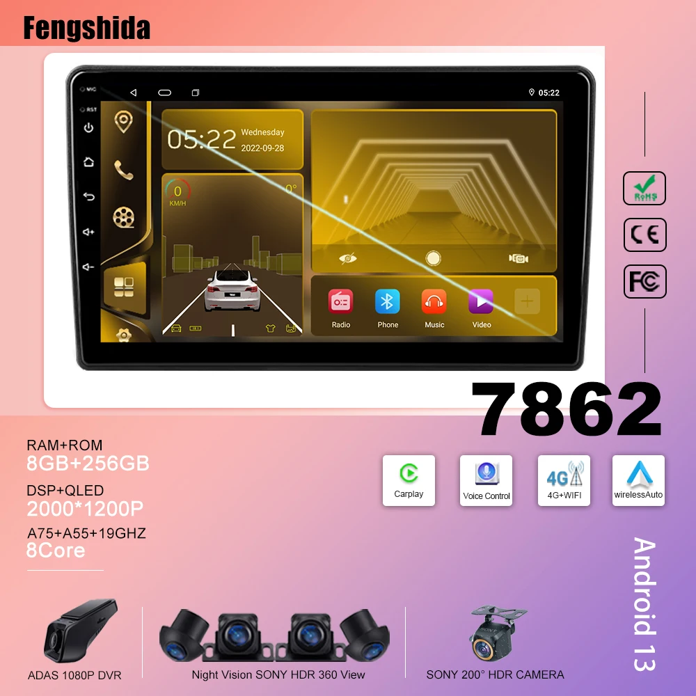 Autoradio Per Honda Element Yh 2002-2011 Navigazione No 2Din Dvd Multimedia Player Bluetooth Mirror Link Hdr Screen Fotocamera Posteriore