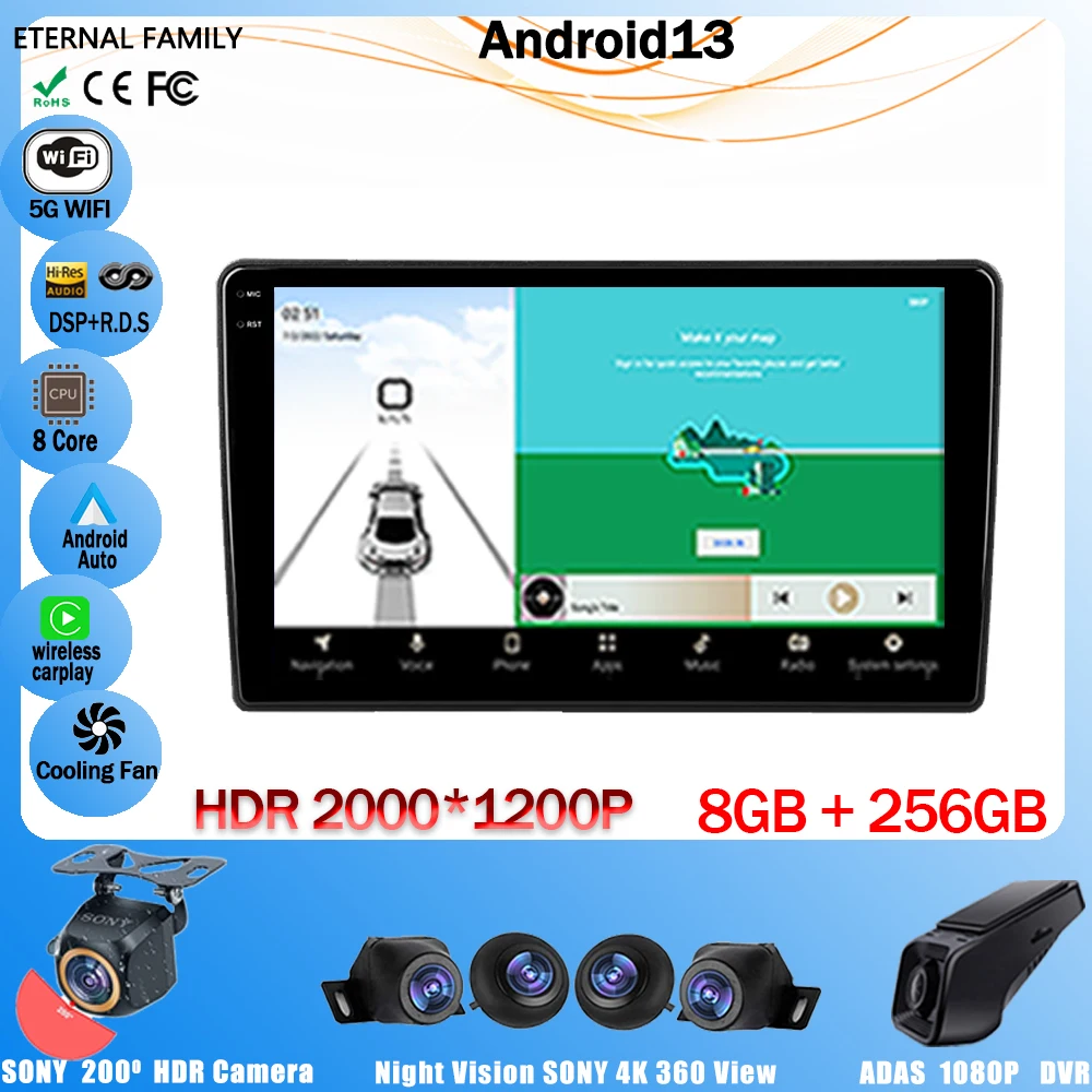 7862 Cpu Android 13 Auto Dvd Radio Per Honda Element Yh 2002 - 2011 Navigazione Gps No 2Din Dvd Qled Schermo Auto Radio Dashcam