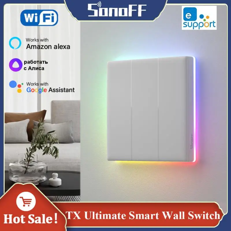 Sonoff Tx Ultimate Wifi Smart Wall Switch Led Light Edge Controllo Bidirezionale Smart Scene Vias Alexa Google Home Alice Smart Home