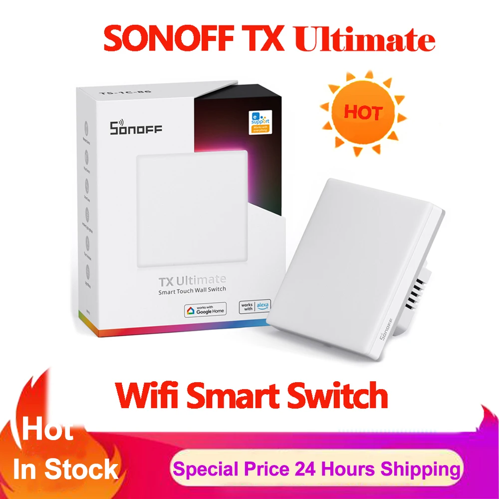 Sonoff Tx T5 Ultimate Wifi Smart Touch Wall Switch Con Accesso Full Touch Smart Led Light Timer Smart Switch Tramite Ewelink Alexa