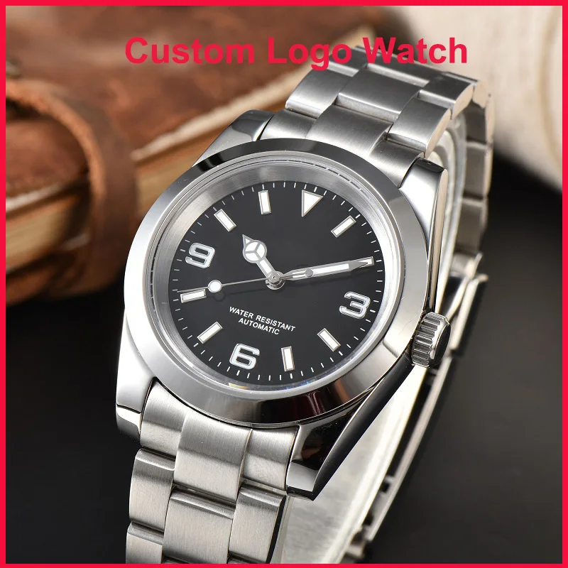 Orologio Con Logo Personalizzato S Per Uomo 39Mm Tipo Explorer Design Orologi Da Polso Automatici Di Lusso Impermeabile Cristallo Zaffiro Luminoso Ver