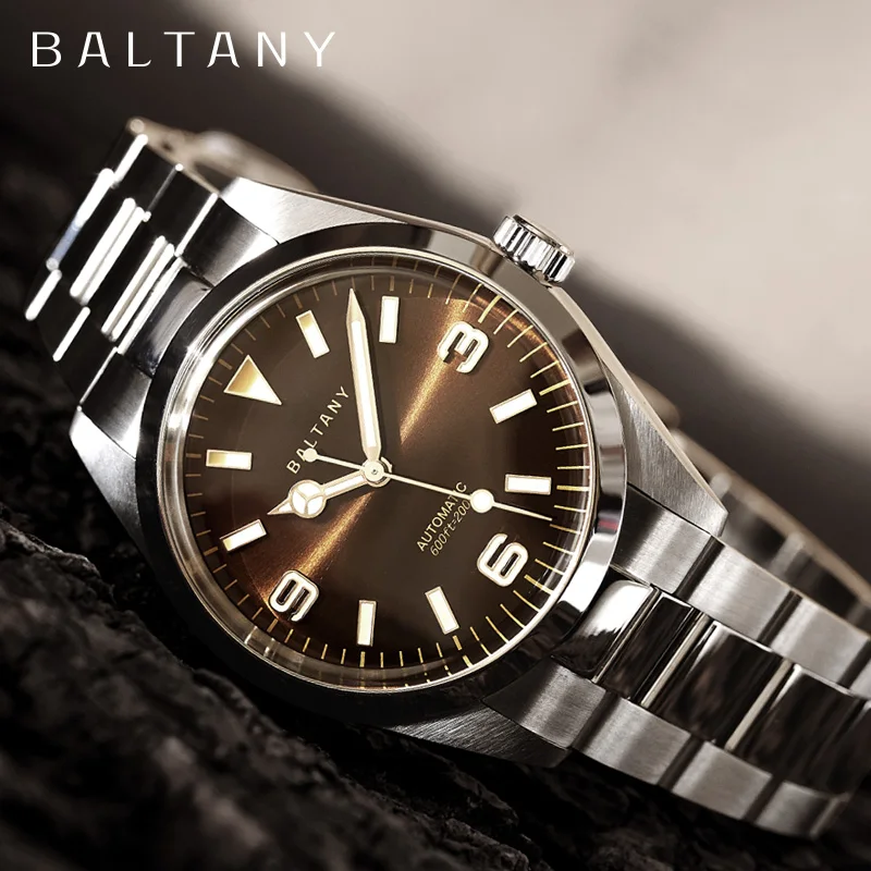 Rotany Explorer Tribute Watches 200M Bracciale In Acciaio Inossidabile Impermeabile Nh38 Dome Sapphire Glass Orologio Vintage Luminoso