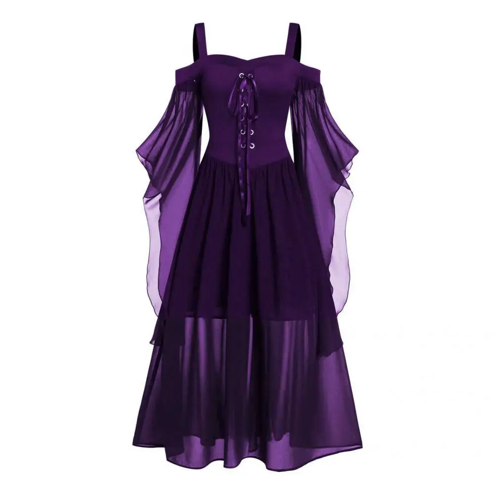 Maxi Dress Beautiful Cold Shoulder Butterfly Sleeve Dress Women Dress