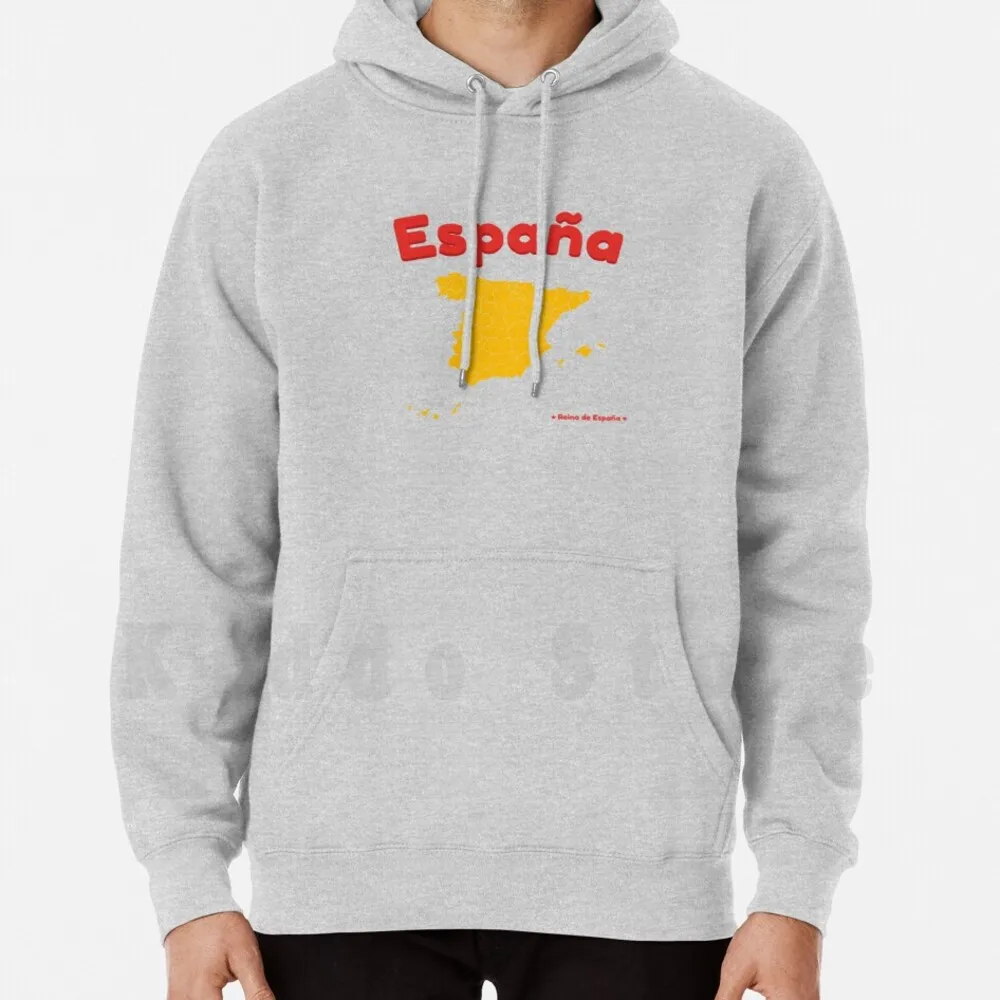 Spanien Karte Felpe Con Cappuccio Manica Lunga Spanien Europa Fu? Ball Città Urlaub Logo Reise Muslimaferien Jahrgang