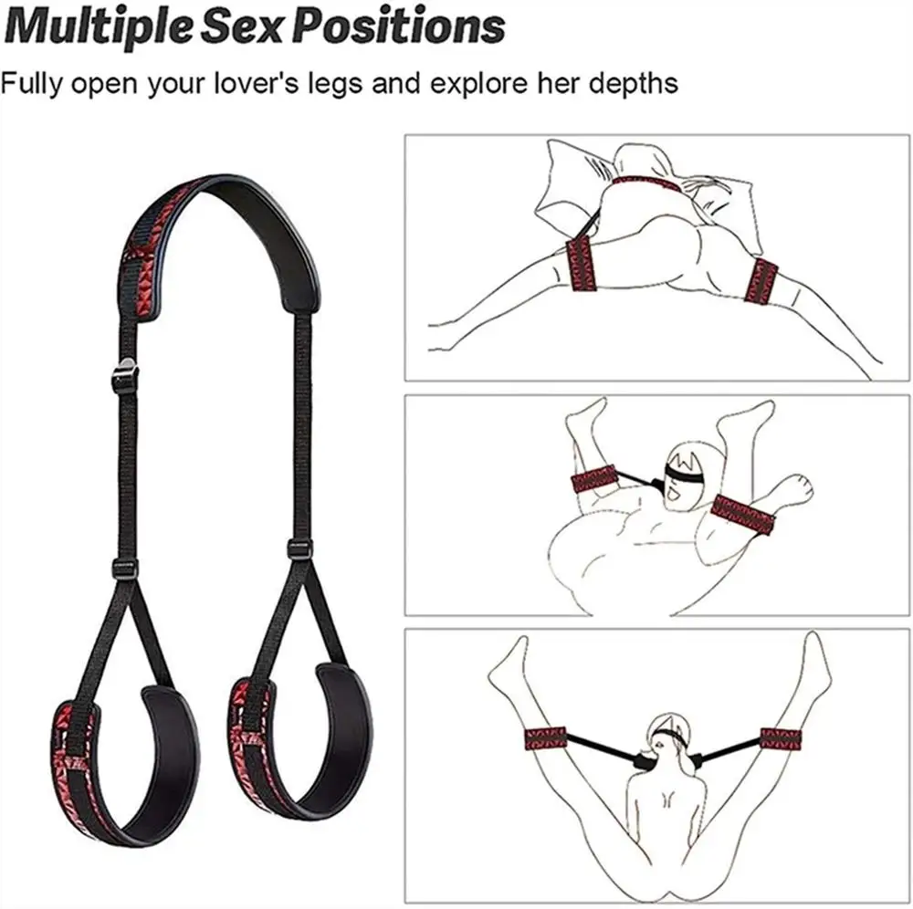 Sm Fun Adult Products Diamond Pattern M Leg Strap Produttore Vendite Dirette Fun Split Strap Red Black Binding