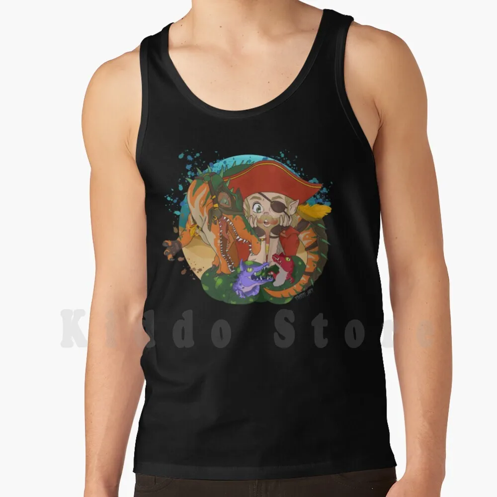 Pirate Ark Adventure Dinosauri Canotte Gilet 100% Cotone Dino Dinosaur Dinosauri Baryonyx Ark Ark Survival Evolved