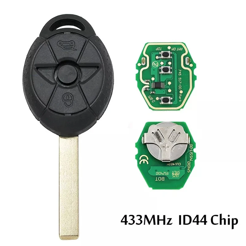 Cn006014 Chiave A Distanza Per Auto A 3 Pulsanti Aftermarket Con Chip Id44 Da 434Mhz Per Bmw Old Mini Cooper Ews R50 R53 2005-2007 Fccid Lx8 Fzv