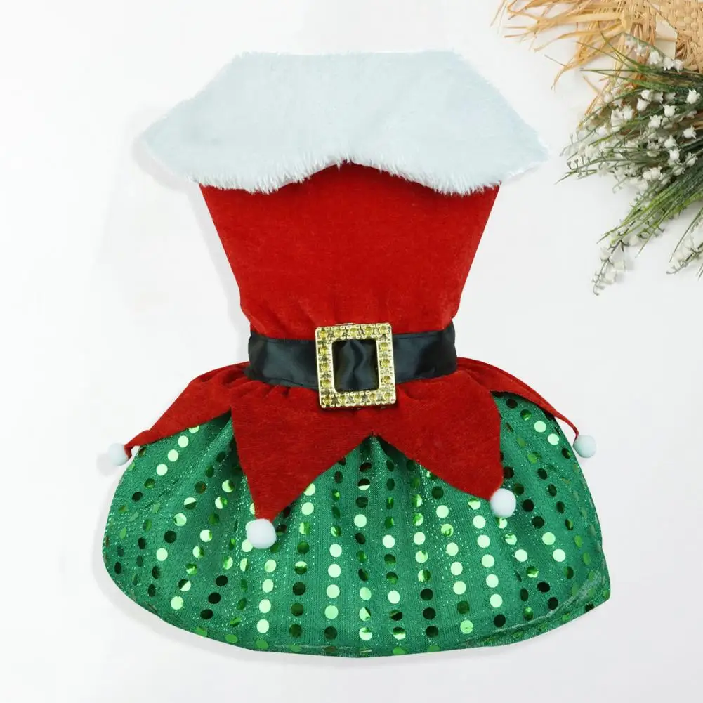 Pet Christmas Dress Festive Pet Clothes Festive Babbo Natale Dress Up Gonna Per Natale Pet Dog Holiday Party Shiny For 3