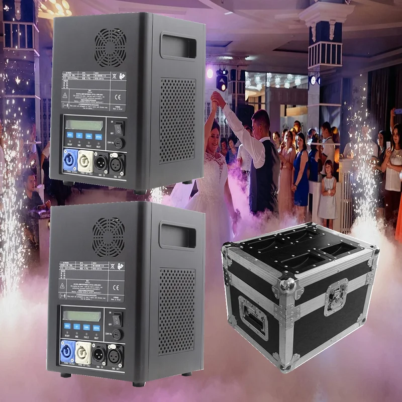 2 Pezzi In Flight Case Dmx Fuochi D'Artificio Fontana Fredda Spary Sparklers Sparkular Machine 400W