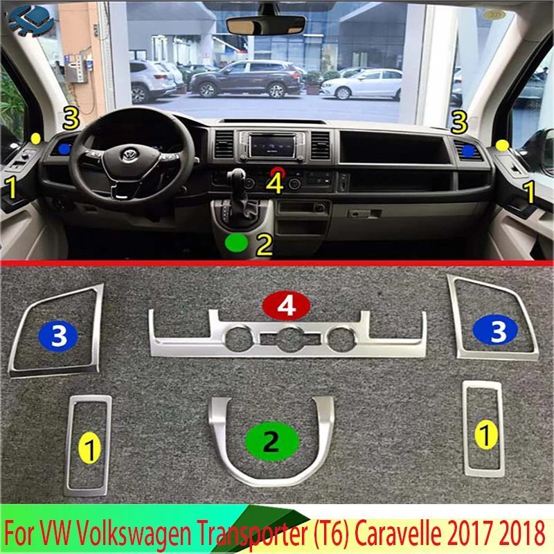 Per Vw Volkswagen Transporter (T6) Caravelle 2017-2022 Car Interior Car Decorative Cover Trim Sticker Car Styling