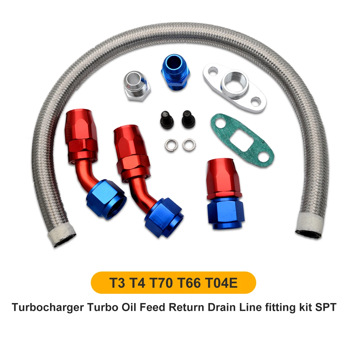 Linea Di Scarico Alimentazione Olio Turbo Linea Di Alimentazione Olio Turbo Kit Tubo Di Alimentazione Olio Turbo Adatto Per Kit Adattatore Turbo T3 T4