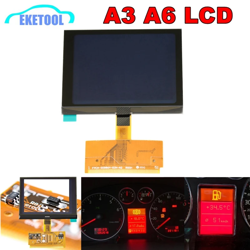 Per Audi A3 A6 Lcd Vdo Display Cluster Screen Per Audi Vw Passat/Seat Nuova Versione Eccellente Spedizione Gratuita