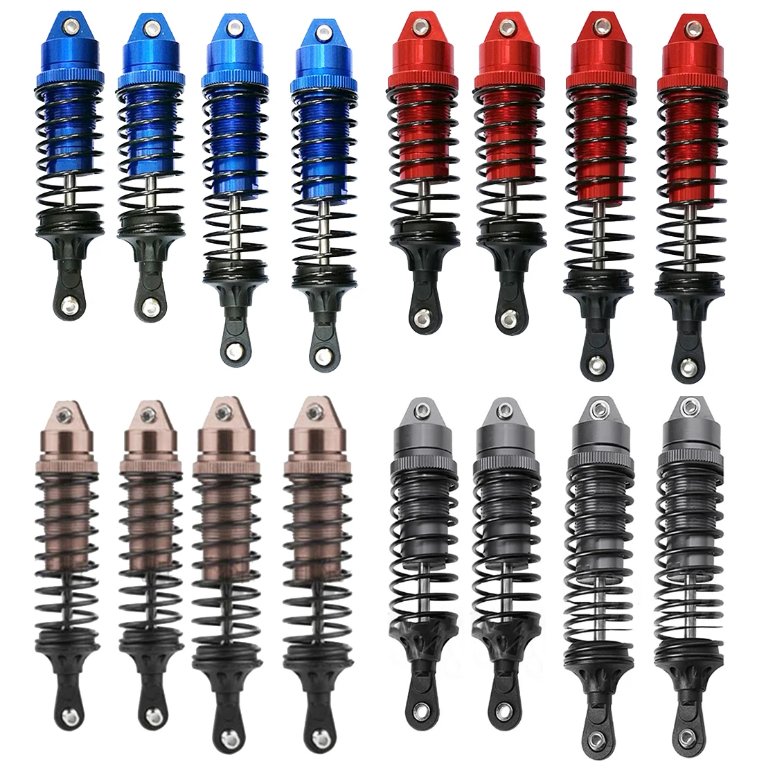 Ammortizzatore Anteriore E Posteriore In Lega Di Alluminio 2/4Pcs Per Traxxas 1/10 Slash 4X4 Stampede 4X4 Fruscio 4X4 Vxl Rc Car Truck