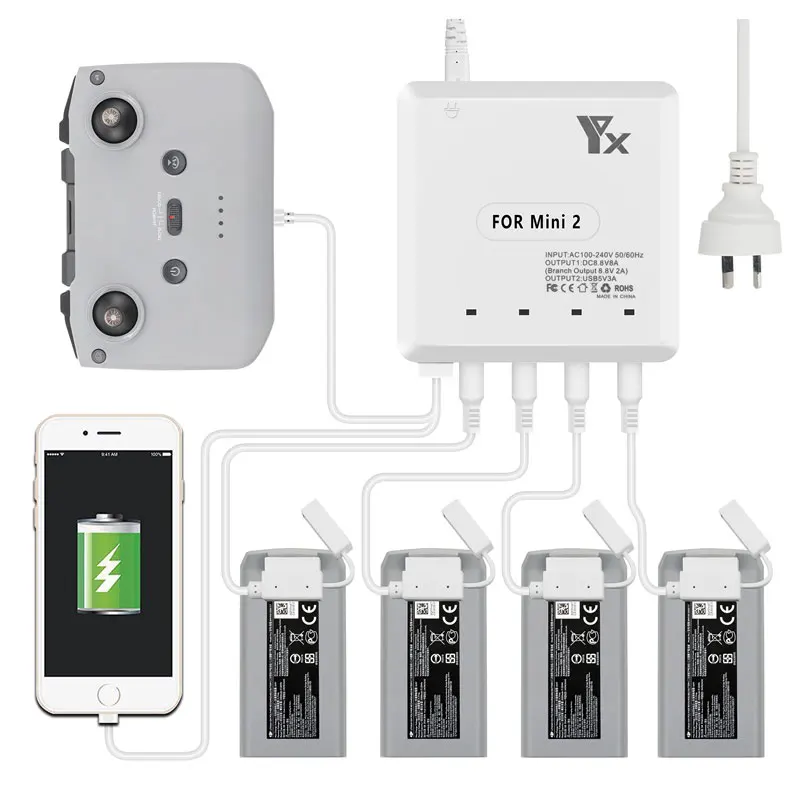 Per Dji Mavic Mini 2/Mini Se Drone Batteria Caricabatterie Rapido Hub Di Ricarica Caricabatterie Intelligente Accessori Per Dji Mavic Mini 2/Mini Se