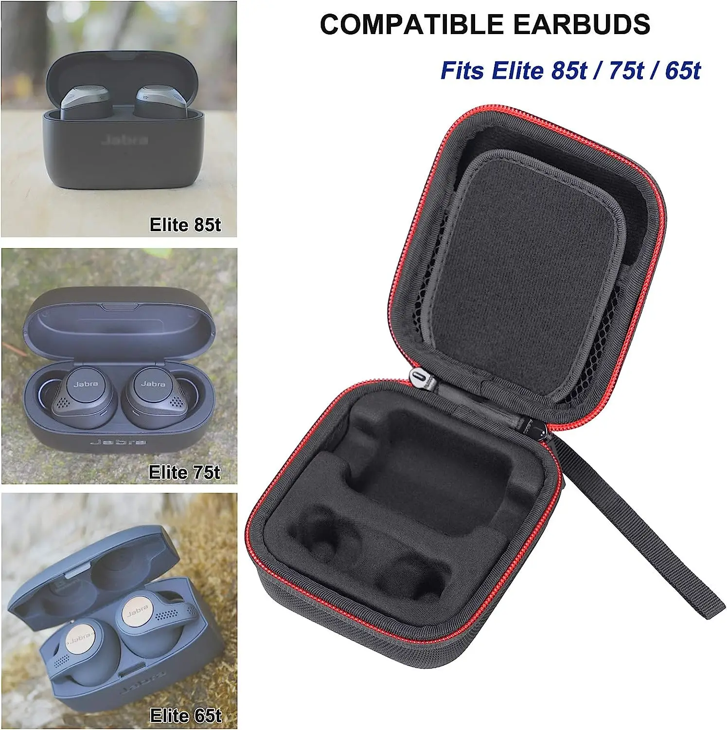 Custodia Rigida Per Jabra Elite 85T/Elite Active 75T/Elite 75T/Elite Active 65T Alexa Abilitato Custodia Per Auricolari True Wireless Per Jabra