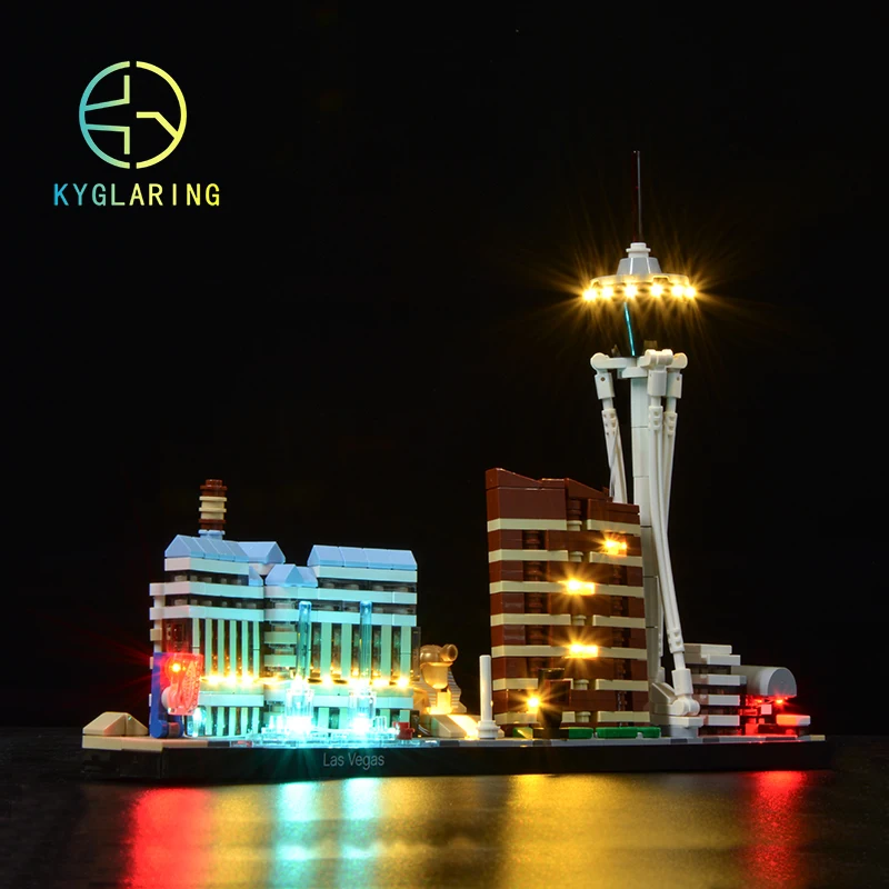 Kyglaring Set Di Illuminazione A Led Giocattoli Fai-Da-Te Per Creatore 21047 Architettura Las Vegast Building Blocks