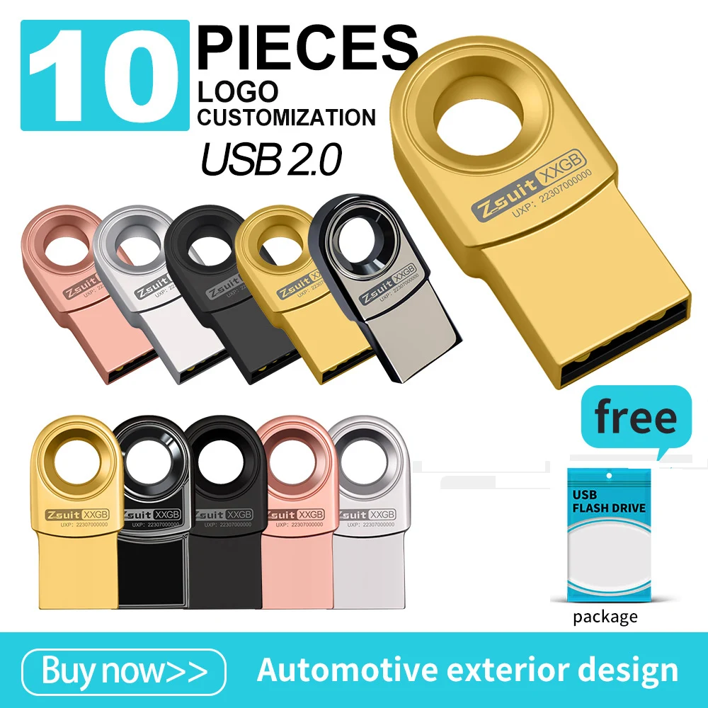 Newes 10Pcs Mini Usb Sticks 4Gb Creative Memory Disk 16G Usb Ad Alta Velocità Flash Drive 64G Logo Gratuito Regalo U Stick Impermeabile U Disk