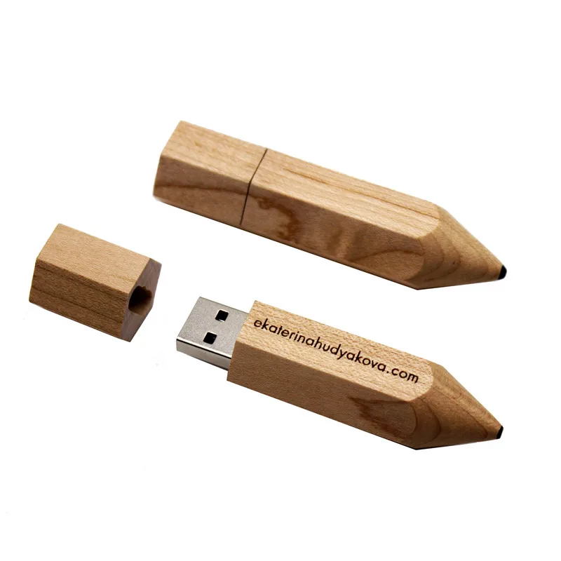Chiavetta Usb A Matita In Legno Chiavetta Usb Con Logo Personalizzato Gratuito Chiavetta In Legno Di Acero Con Capacità Reale 64Gb/32Gb/16Gb/8G/4G Reg