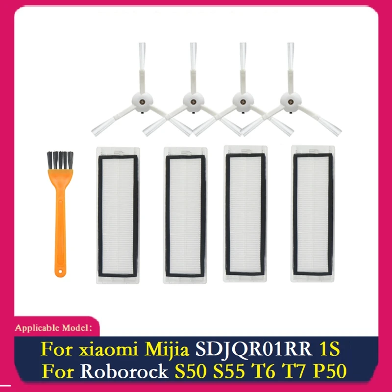 Filtro Spazzola Laterale Lavabile Per Xiaomi Mijia Muslim1 S / Roborock S50 S55 T6 T7 P50 Sostituzione Aspirapolvere