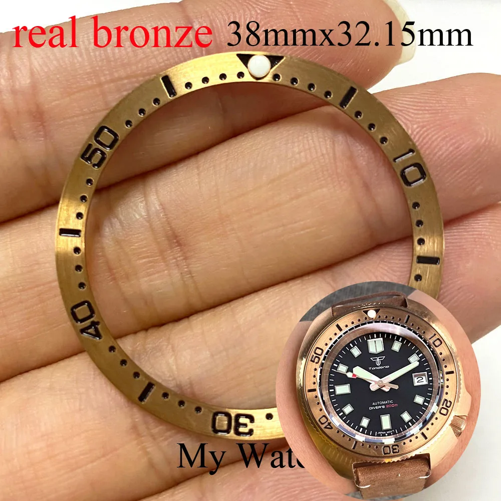 38Mm X 32.15Mm Cusn8 Real Bronze Flat Watch Bezel Insert Per Turtle Watch Skx Watch Parts Watch Mod Repair Tool Kit