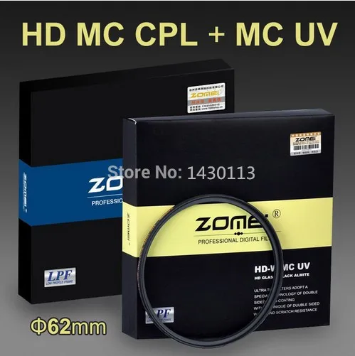 Zomei 62Mm Hd Sottile Multi Coated Kit Filtro Uv Cpl Polarizzatore Per Canon E Nikon Tamron Sigma 18-200Mm Fotocamere Reflex Digitali