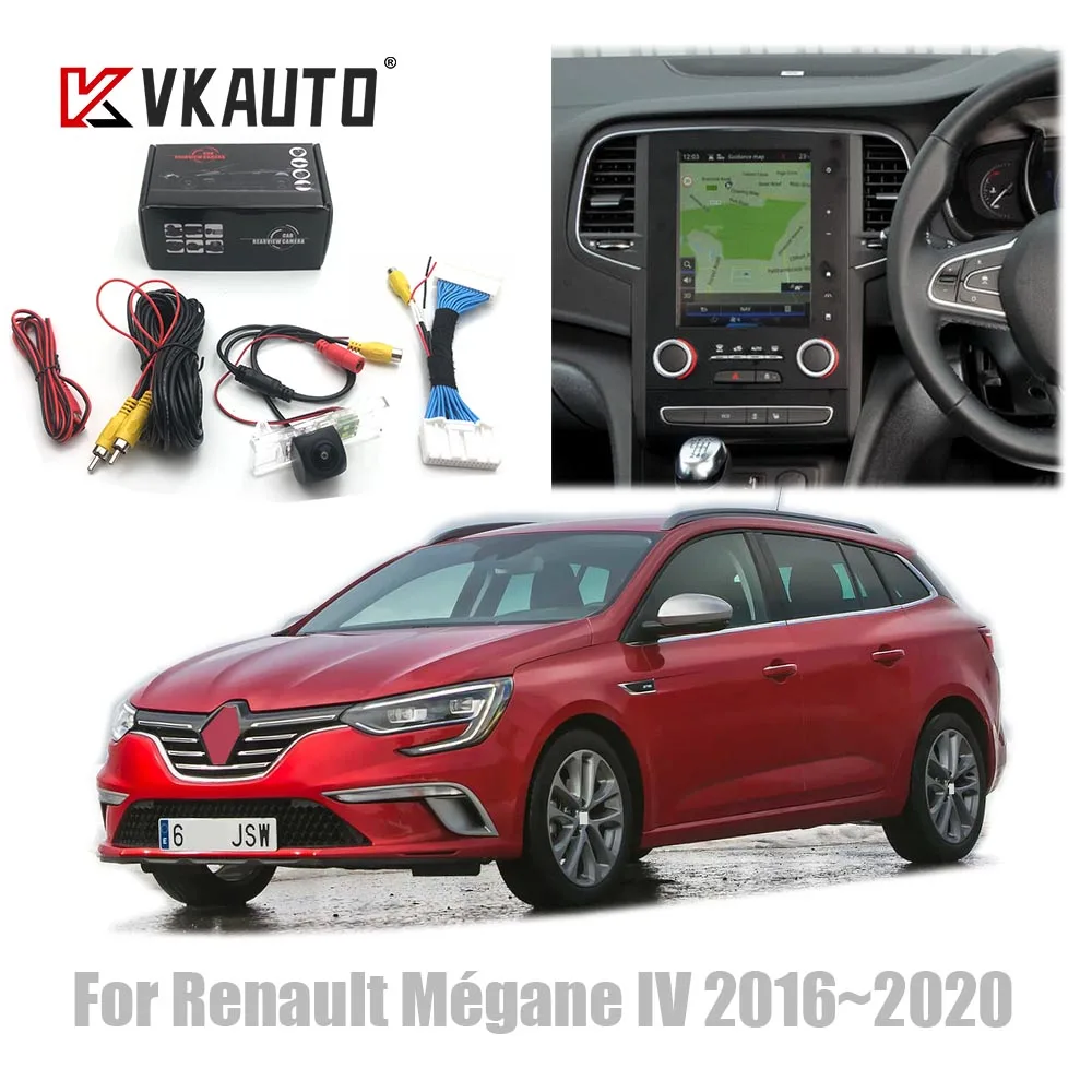 Vkauto Per Renault Megane 2016 ~ 2020 R-Link 2 Aggiungi Telecamera Per Retromarcia Hd Backup Telecamera Per Parcheggio Inverso Cavo Adattatore C32 Pin