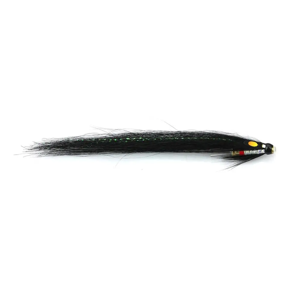 Nero Argento Scimmia Bottiglia Ciclo Tubo Mosca Salmon Sea Trout Flies (8-Pack)