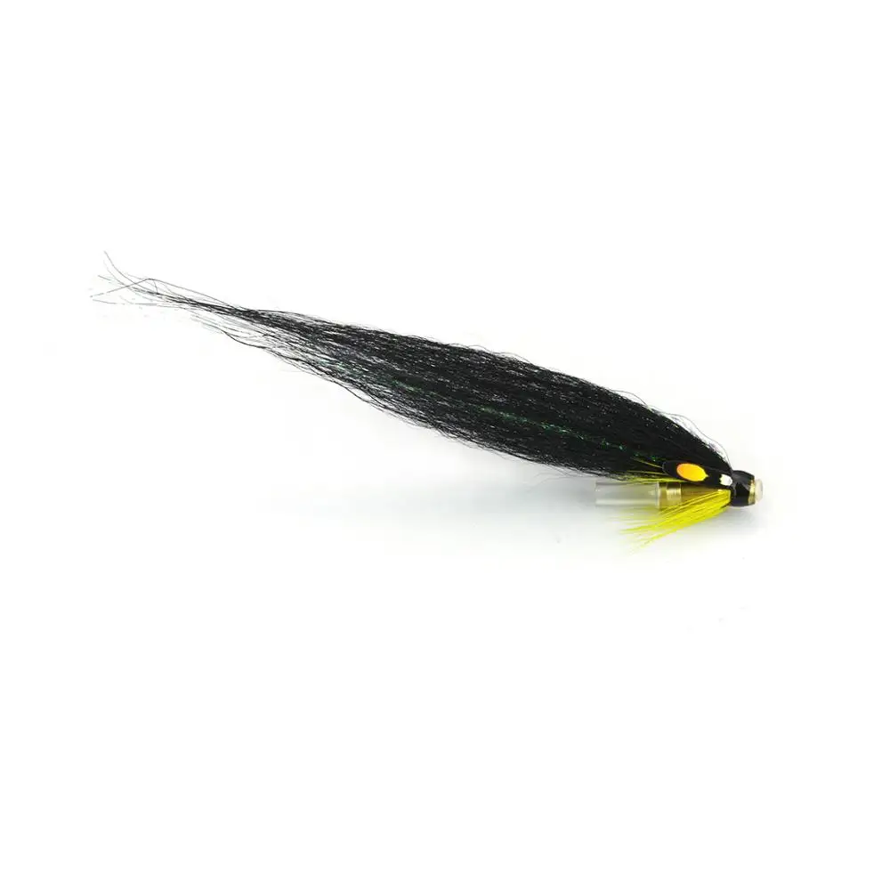 Nero Giallo Scimmia Bottiglia Ciclo Tubo Mosca Salmon Sea Trout Flies (8-Pack)