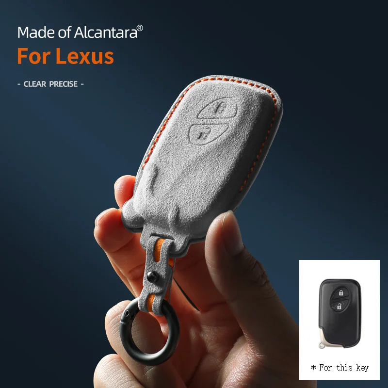 Alcantara Car Remote Key Case Cover Shell Per Lexus 2011 2012 2013 2014 2015 Ct200H 2 Pulsanti Portachiavi Protector Accessori