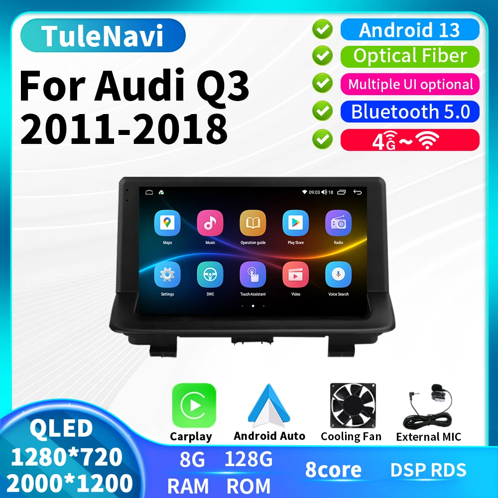 Android Car Multimedia Radio Per Audi Q3 2011 - 2018 Auto Stereo Recoder Built-In Wireless Carplay Unità Principale Di Navigazione Gps