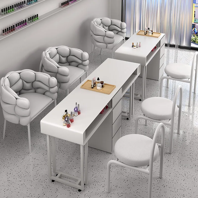Manicure Nail Table Dressing Makeup Cleaner Professional Nail Table Beauty Reception Tavolo Manicure Salon Furniture Bl50Nt