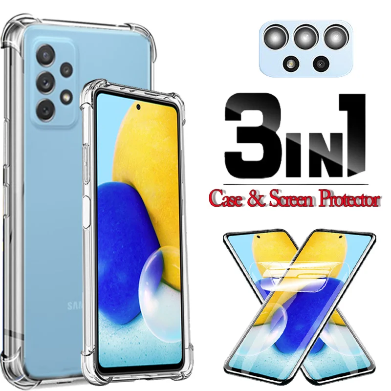 A54,Galaxy A72 Custodia Per Samsung Galaxy A72 4G Pellicola Per Samsung A34 Antiurto Custodia Samsunga53 A 72 Silicone Cover A72 A 53 Idrogel Pellicol