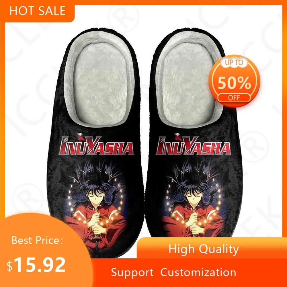 Anime Inuyasha Kikyō Home Cotton Custom Slippers High Quality Mens Womens Plush Fashion Casual Keep Warm Shoes Thermal Slipper