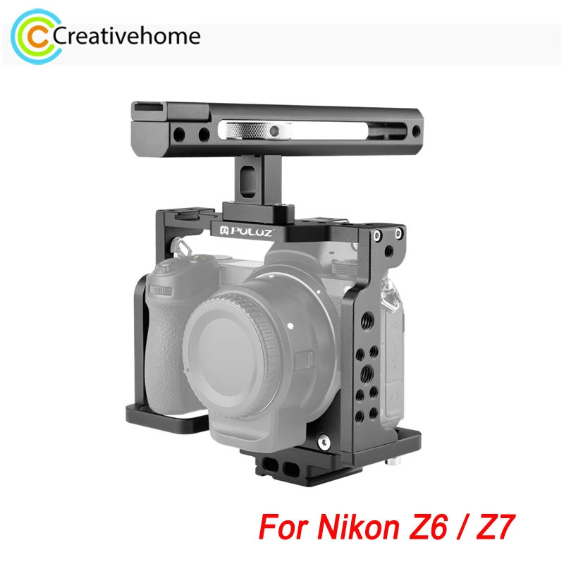 Puluz Professional Cnc Auminum Alloy Protective Video Camera Cage Filmmaking Rig With Handle For Nikon Z6 / Z7