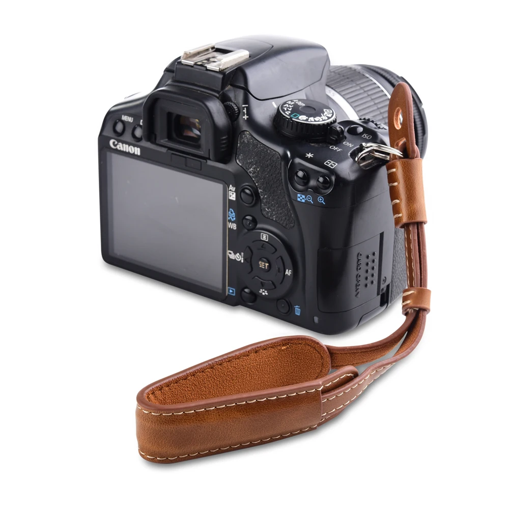 Di Cuoio Della Macchina Fotografica Hand Grip Anello Di Metallo Cinturino Da Polso Per Nikon Z7 D7200 D7100 D5300 D5200 D5100 D3400 D3300 D850 D810 L8