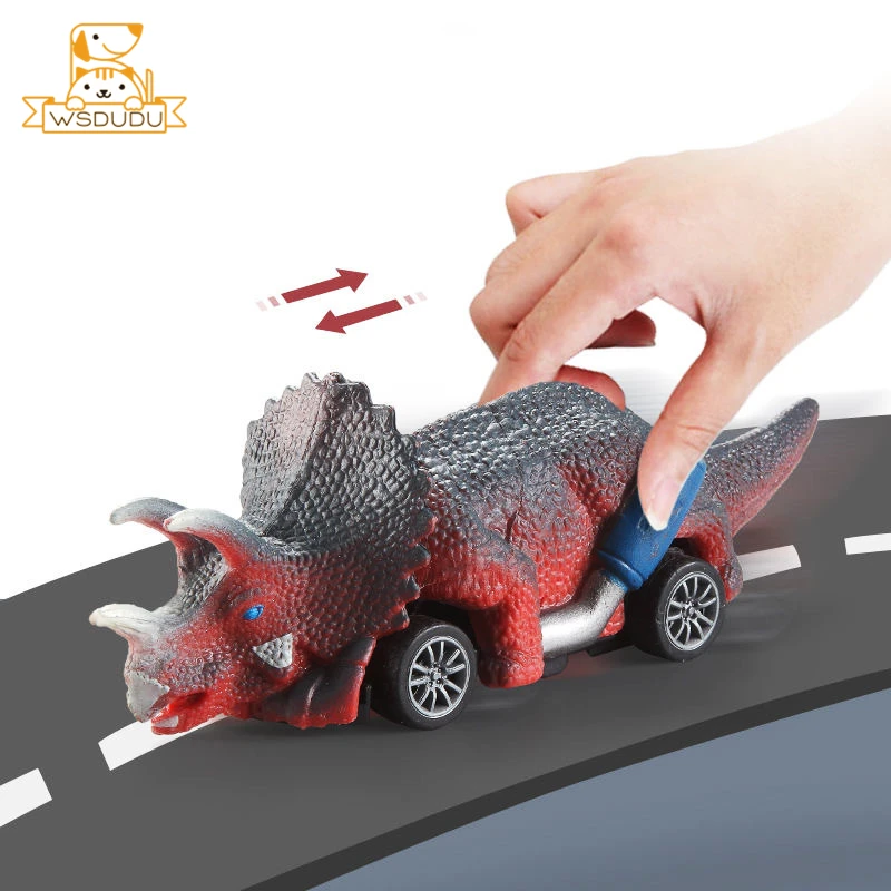 Dinosaur Pull Back Car Animal Vehicle Figures Tyrannosaurus Rex Triceratops Stegosaurus Action Toy Fun Model Figurine Boy Gifts