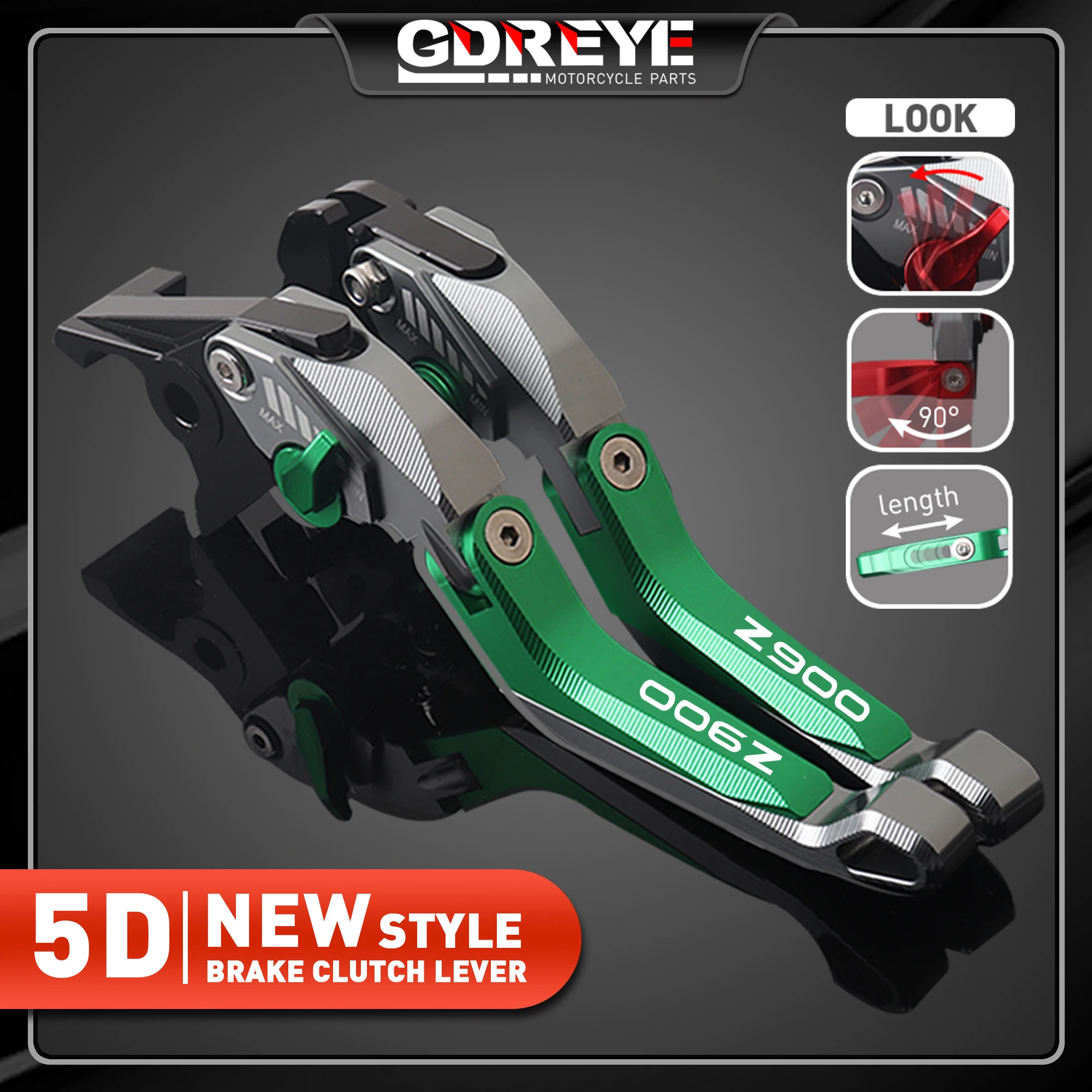 Per Kawasaki Z900 2017-2022 Moto Kawasaki Z900 Regolabile Cnc 5D Alluminio Leve Frizione Freno Maniglia