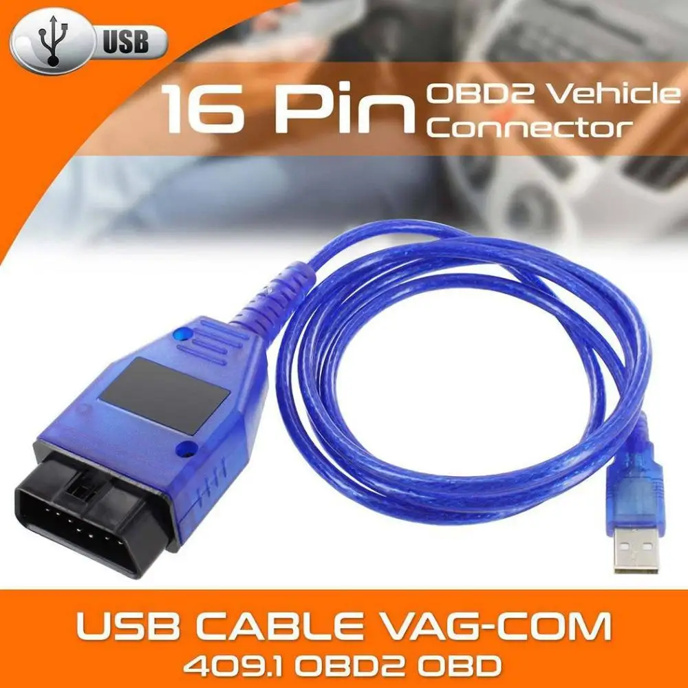 Car Usb Vag-Com 409.1 Vag Com 409Com Vag 409 Kkl Obd2 Cavo Diagnostico Usb Scanner Strumento Di Scansione Interfaccia Per Interfaccia Vw Vag Com