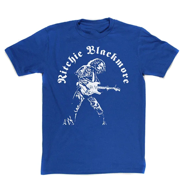 Ritchie Blackmore Deep Purple T-Shirt Royal Blue Cotton Tutte Le Taglie