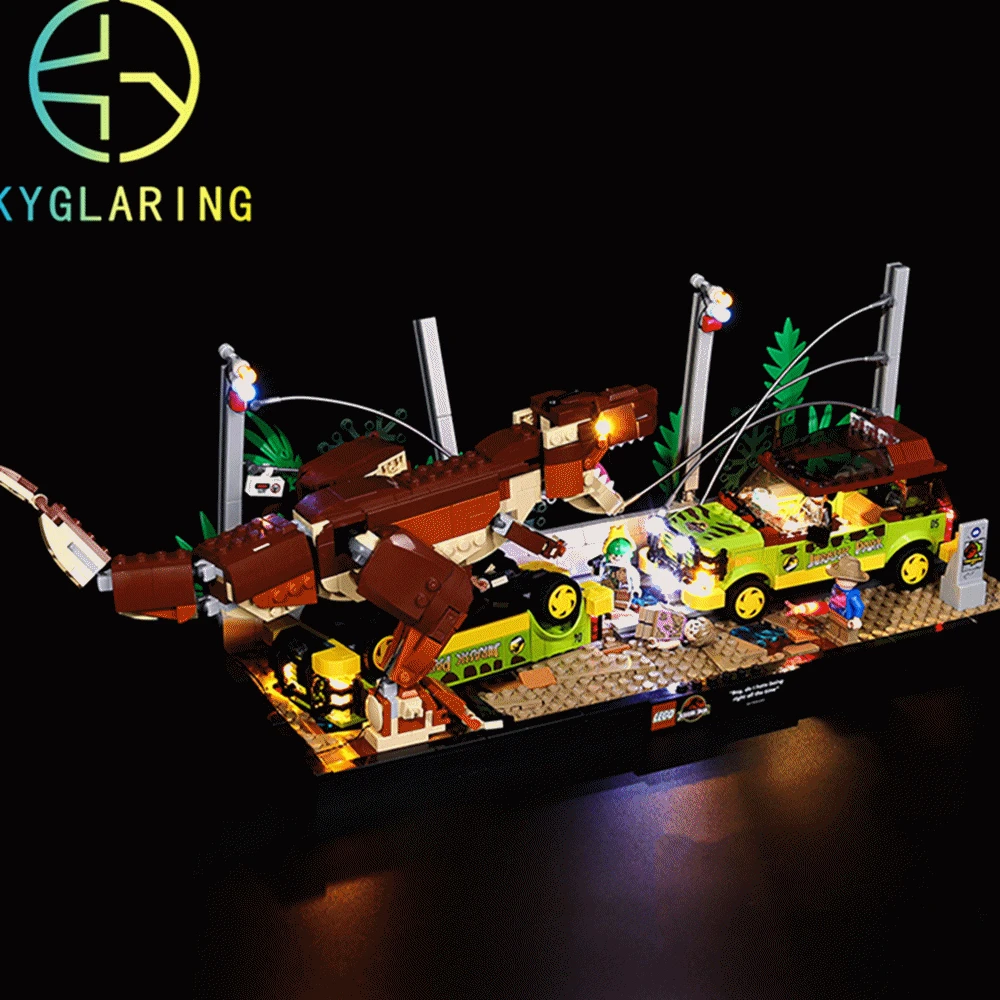Kyglaring Per 76956 T Rex Breakout Set Di Illuminazione A Led Giocattoli Fai Da Te (Non Inclusi Blocchi Di Costruzione)