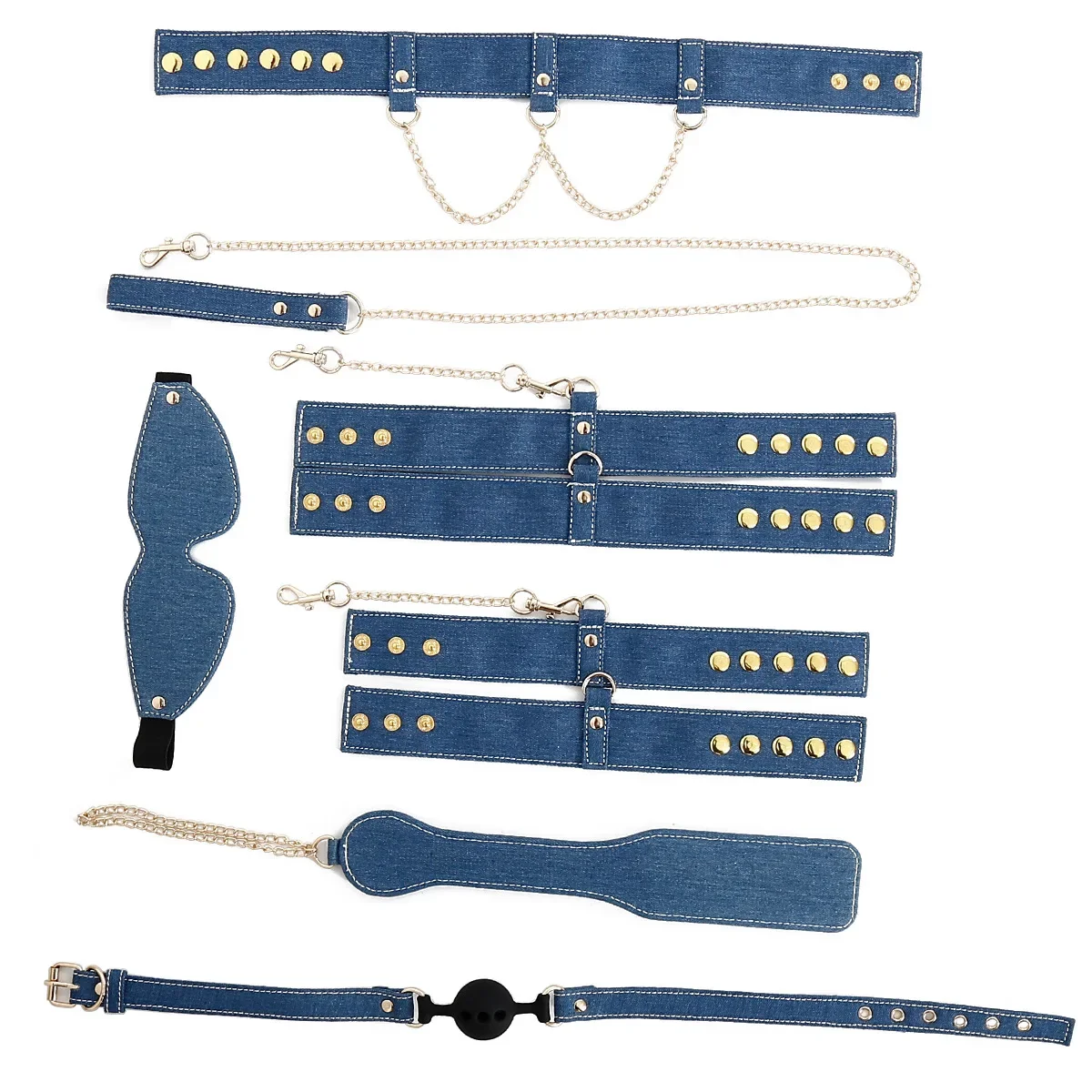 6Pcs Prodotti Del Sesso Esotico Per Adulti Giochi Letto Bondage Set Bdsm Kit Manette Polsini Del Piede Collare Frusta Giocattolo Del Sesso Per Le Copp