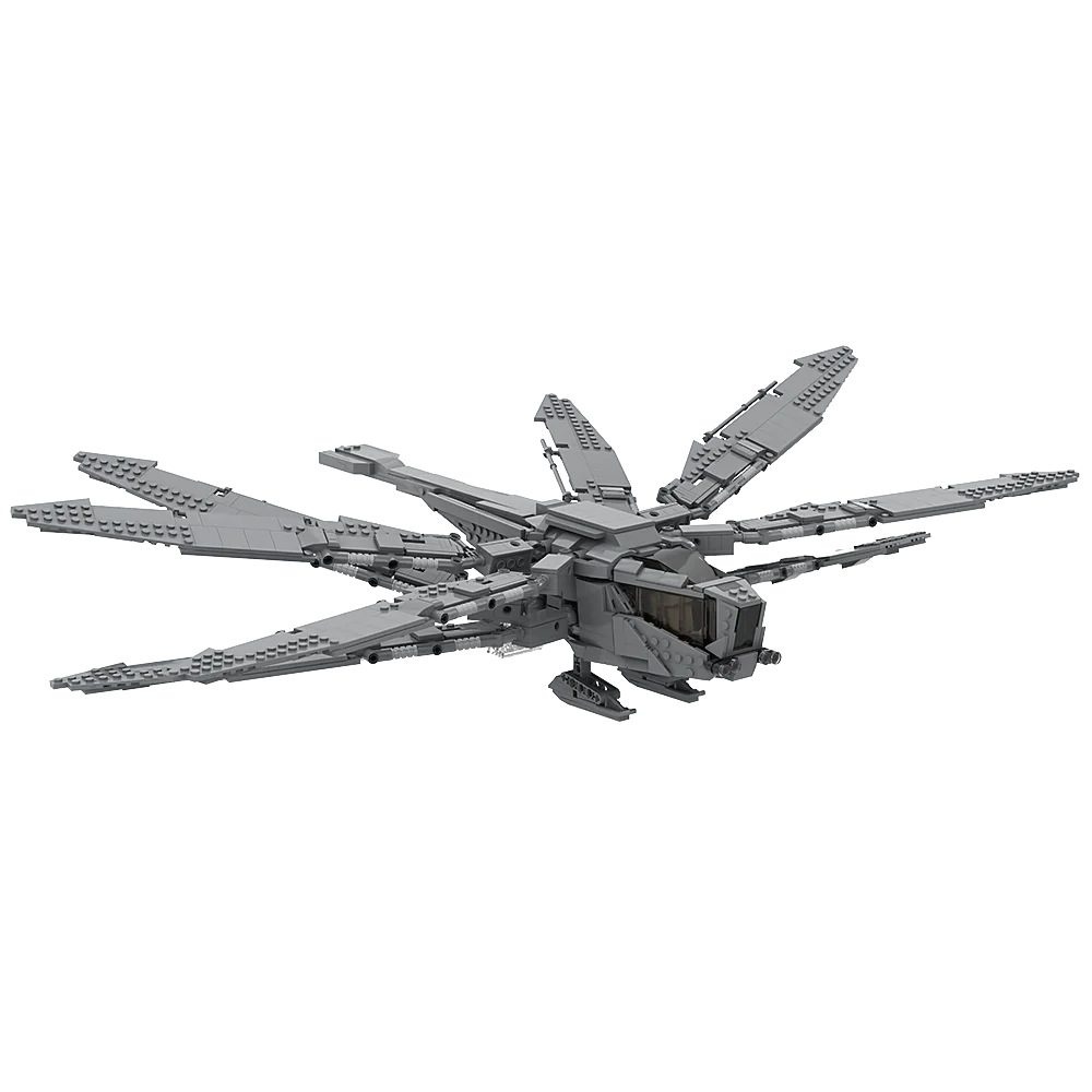 (Ottimizzato) Moc Dune Ornithopter Fighter Building Block Military Dragonfly Plane Modello Fai Da Te Brick Thopters Toy Set Kids Adult Gift