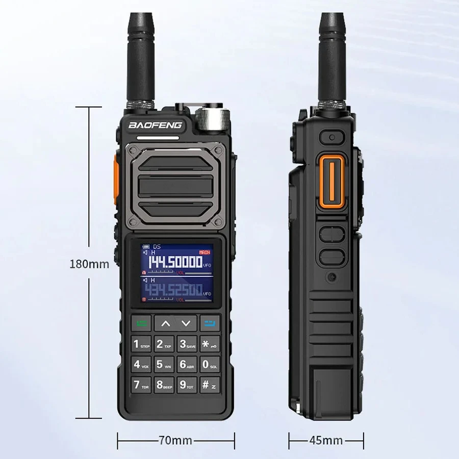 Baofeng Uv-25L Walkie Talkie Radioamatoriale A Lungo Raggio Tri-Band Copy Frequency High Potente Portatile Type-C Outdoor Two Way Bf-Uv25L