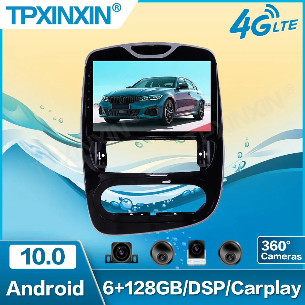 Lettore Autoradio Android Per Renault Clio 2016-2018 Video Gps Navigation 360 Camera Auto Stereo Multimedia Video Carplay 4G Sim